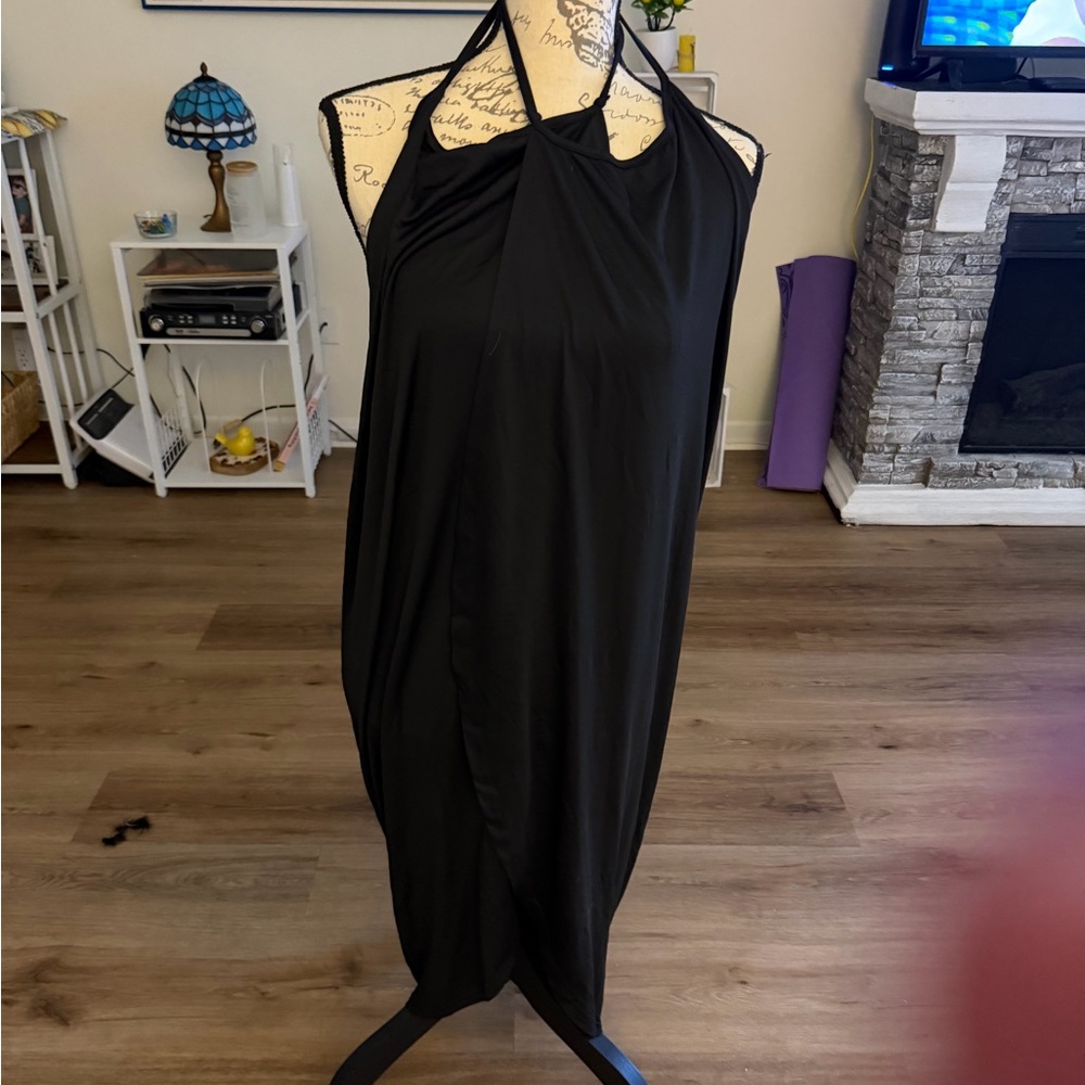 Elegant Black Halter Dress